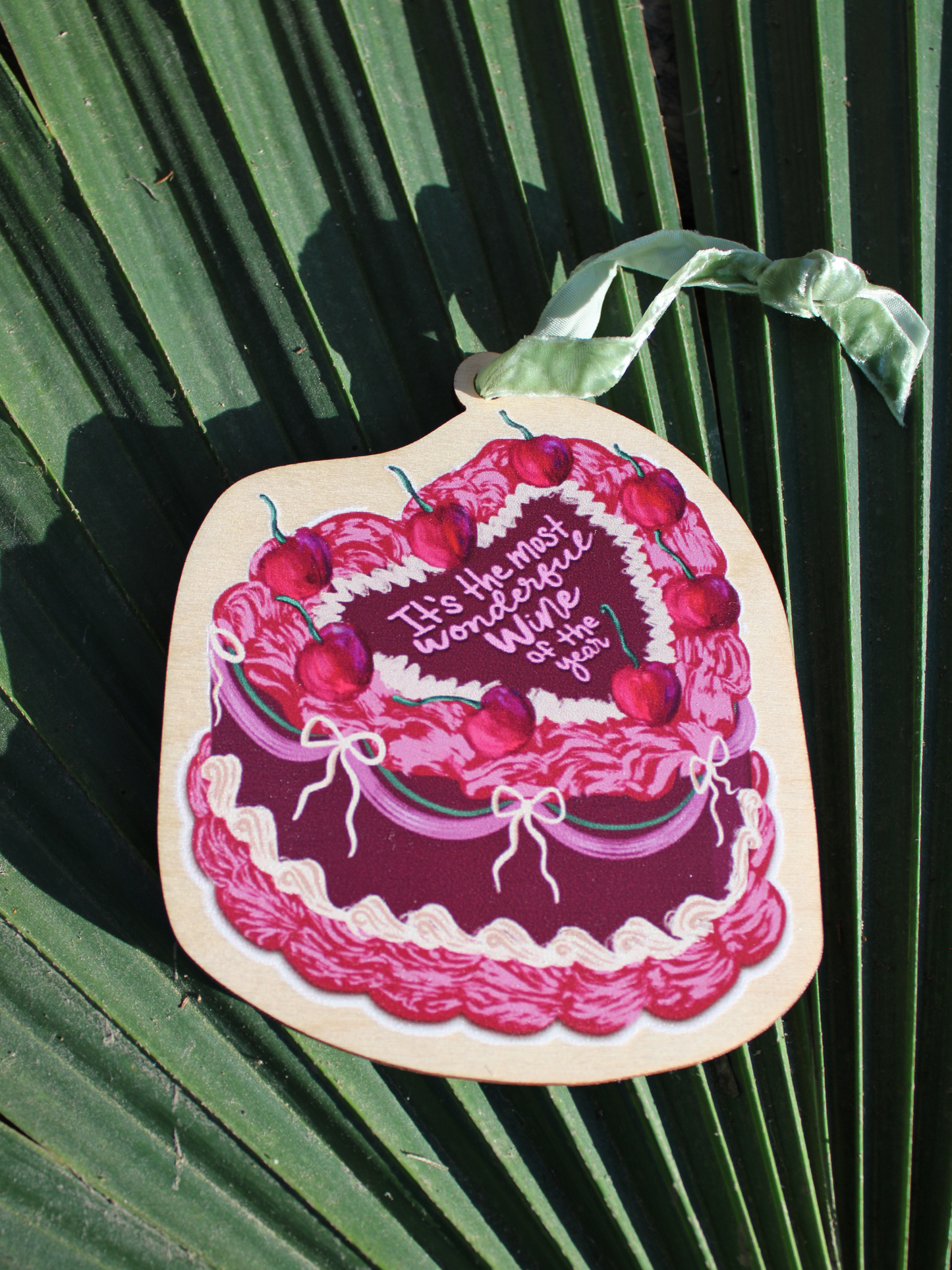 Wine Lover Wood Christmas Ornament