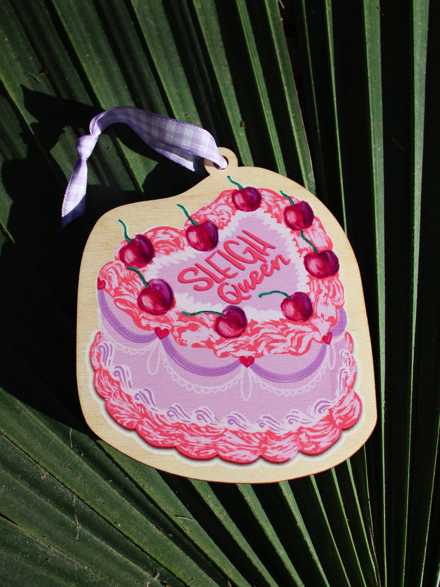 Slay "Sleigh" Queen Wood Christmas Ornament