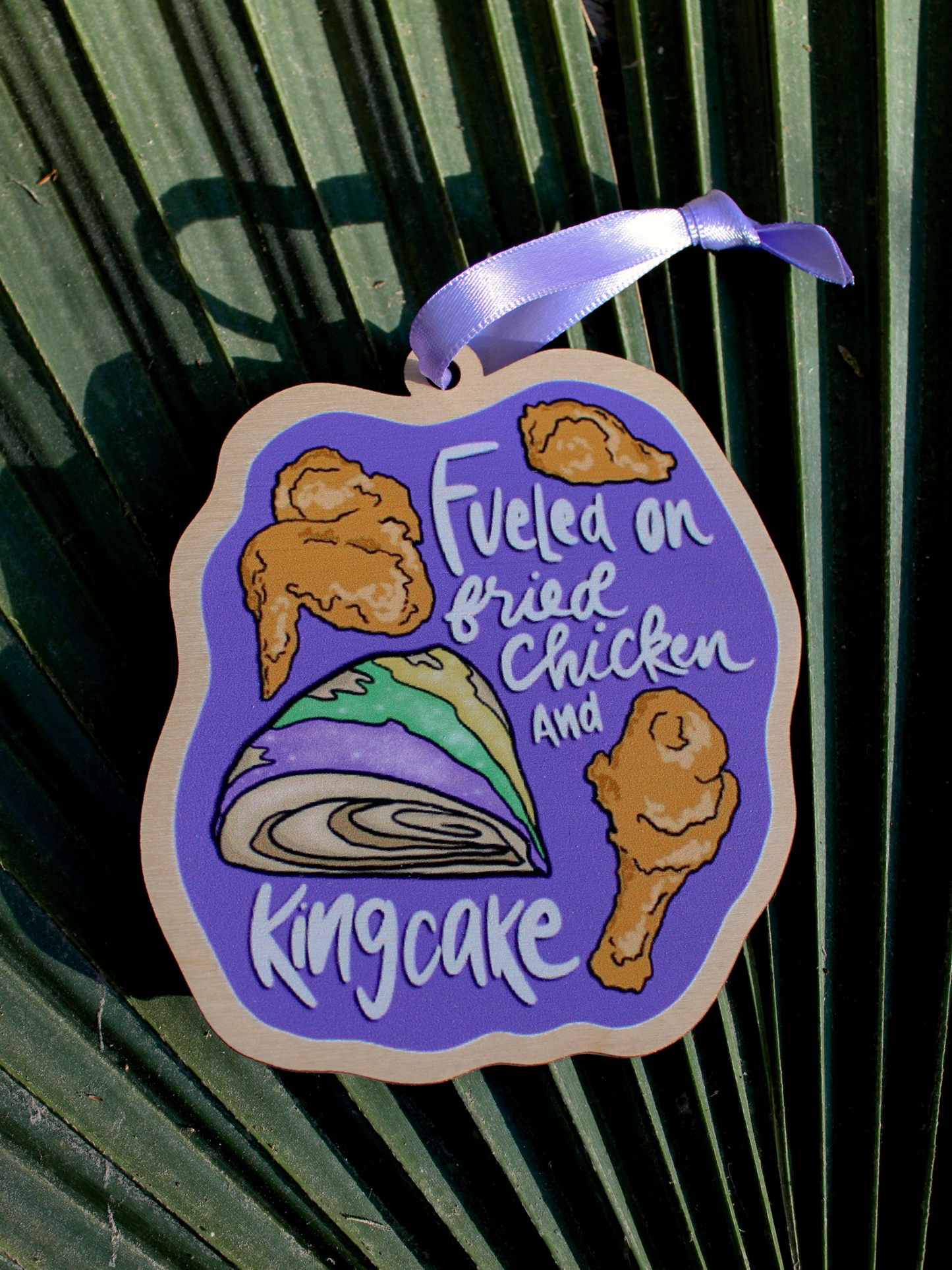 Mardi Gras Wood Christmas Ornament