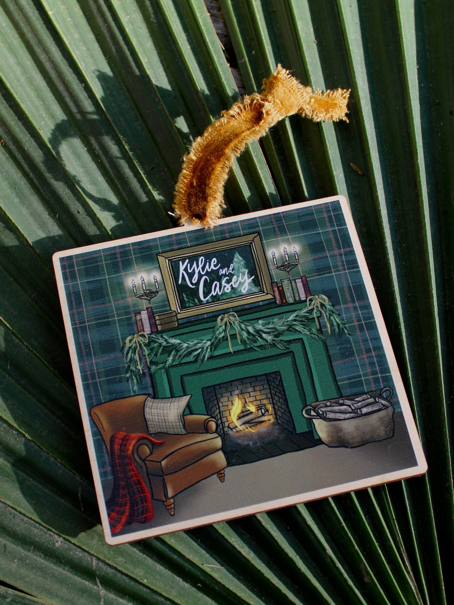 PRE-ORDER Fireplace Wood Ornament with Personalizing