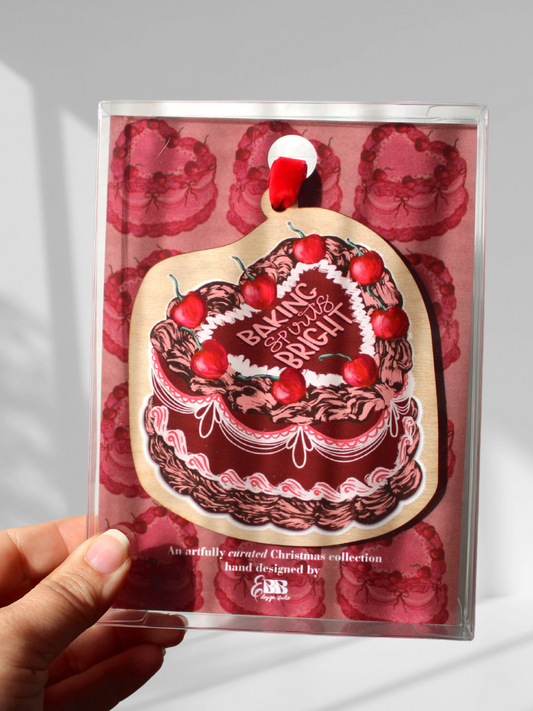 Baking Spirits Bright Cake - Wood Christmas Ornament