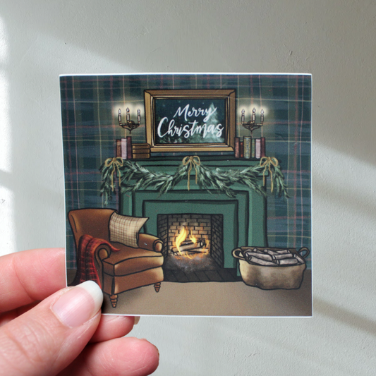 Christmas Fireplace Sticker